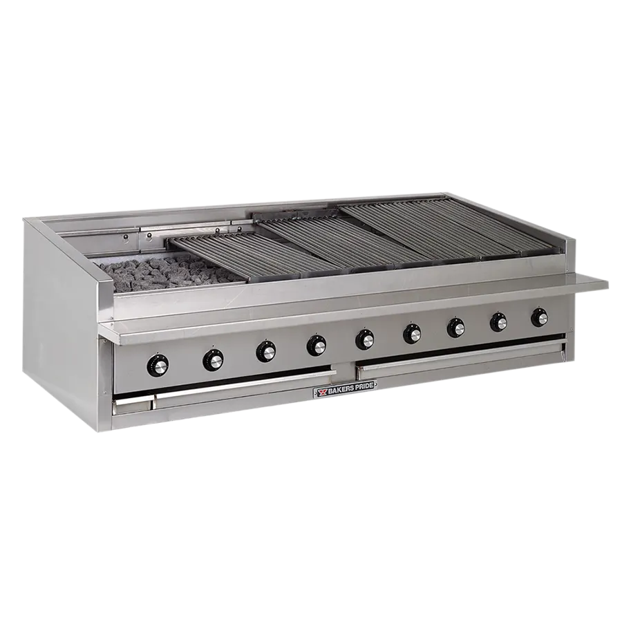 Bakers Pride L-72RS 72" Low Profile Countertop Gas Radiant Charbroiler w/ (16) Burners, 240.000 BTU