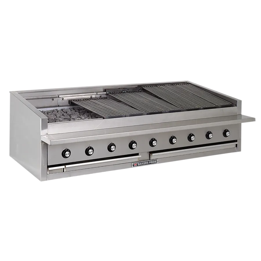 Bakers Pride L-72RS-R 72" Low Profile Countertop Gas Radiant Charbroiler w/ (16) Burners, 240.000 BTU