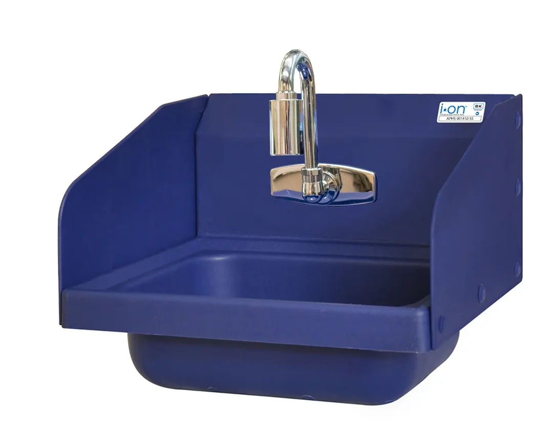 BK Resources APHS-W1410-1SSFA 14" Drop-In Hand Sink without Faucet - 3 Splashes