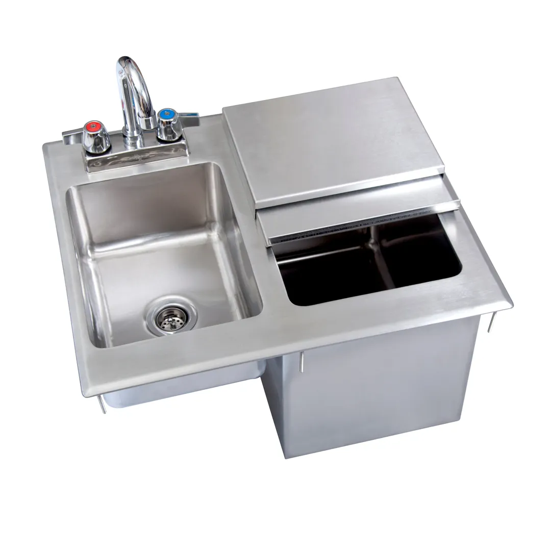 BK Resources BK-DIBHL-2118-P-G 21" Drop-In Ice Bin with Sink