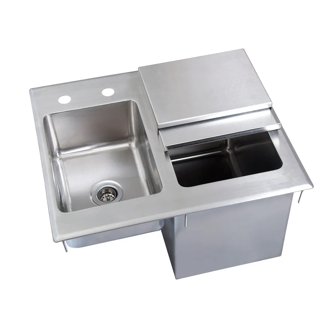 BK Resources BK-DIBHL-2118 21" Drop-In Ice Bin with Sink