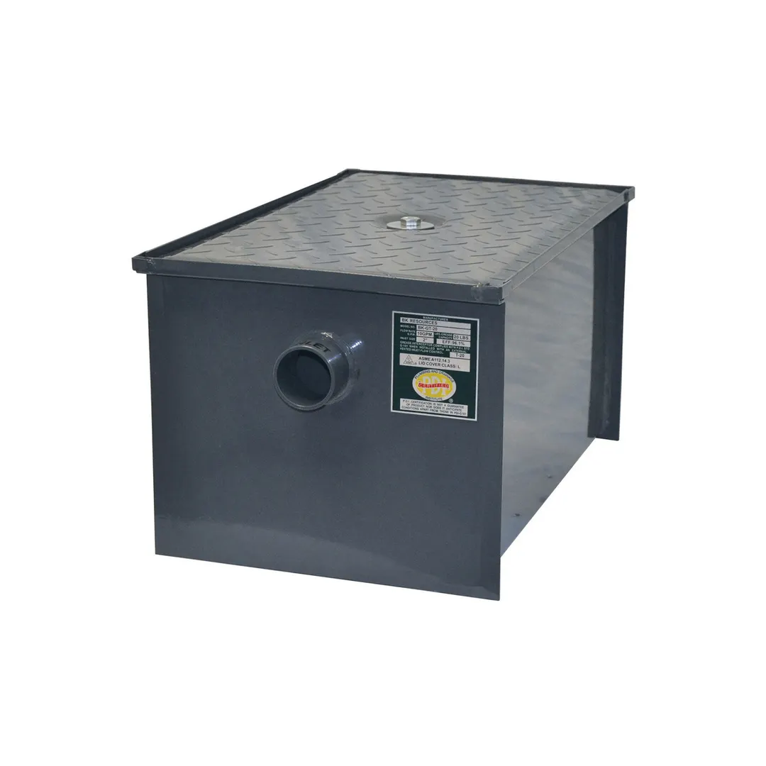 BK Resources BK-GT-50 3" Inlet/Outlet Grease Trap, 50 lbs. Grease Capacity  - 25 gal/min