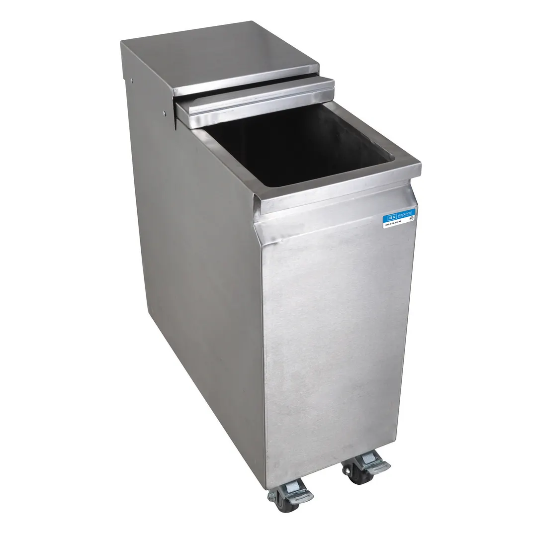 BK Resources BK-MIB-2411 Mobile Ice Bin w/ Sliding Lid, 53 Lbs. Capacity, Removable Bottom Tray