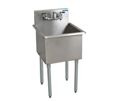 BK Resources BK8BS-1-1821-14 One Compartment Sink, 21"W X 24-1/2"D X 41"H