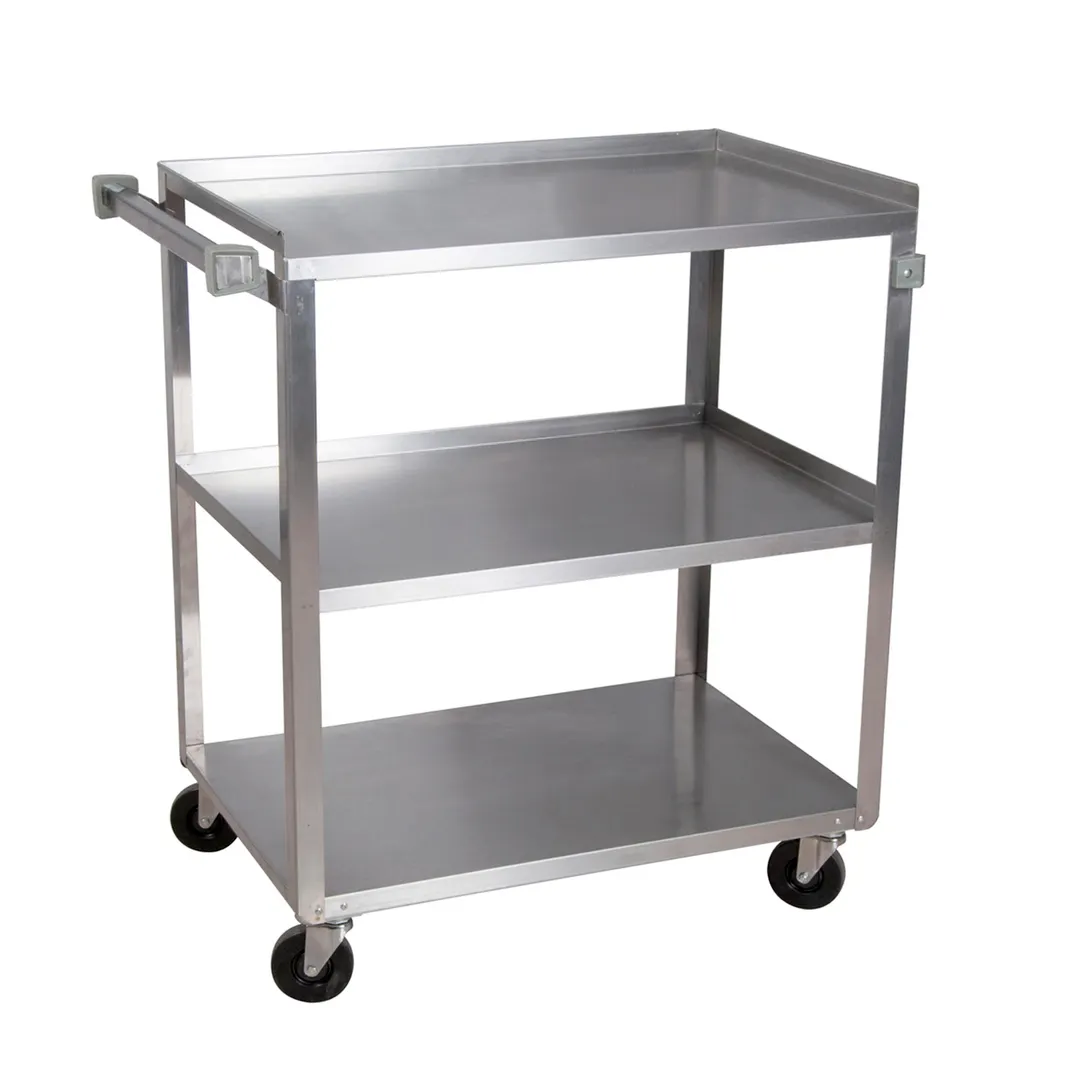 BK Resources BKC-1827S-3S-KD Stainless Steel 3 Shelf Utility Cart - 24"W x 18"D