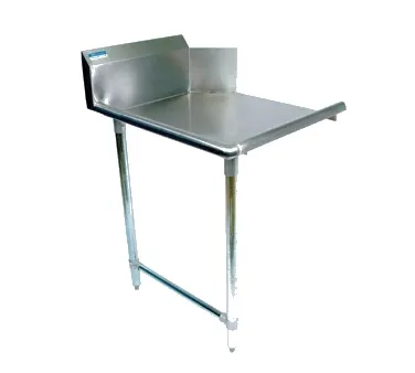 BK Resources BKCDT-48-L 48" Clean Straight Dishtable w/ Left Table, 10" Backsplash, Galvanized Legs