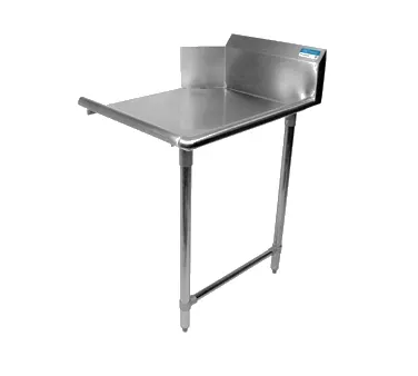 BK Resources BKCDT-48-R-SS 48" Clean Straight Dishtable w/ Right Table, 10" Backsplash, Steel Legs