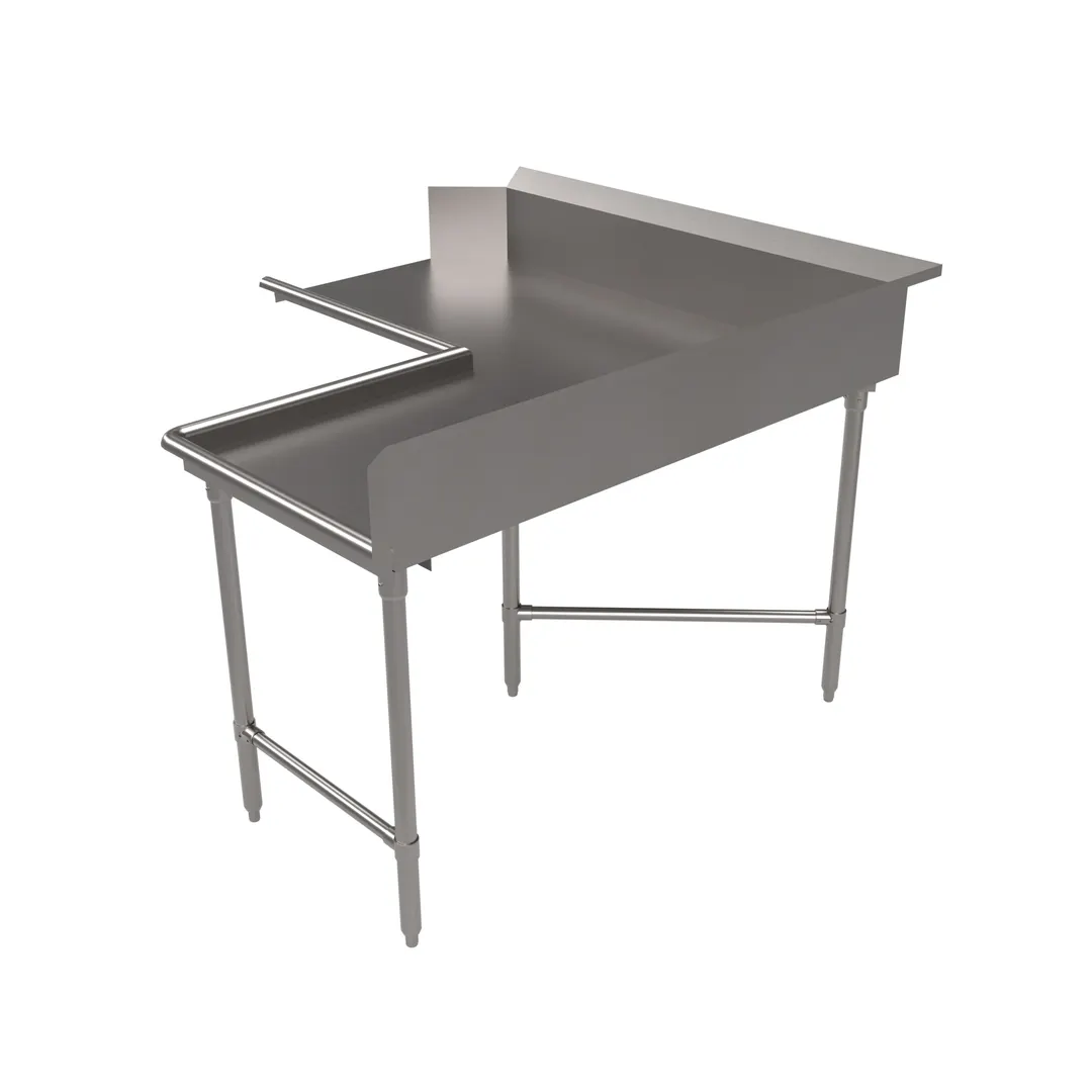 BK Resources BKCDT6-C6072R 60"x72" L-Shaped Corner Dishtable, Clean - 16 Gauge / Right to Left