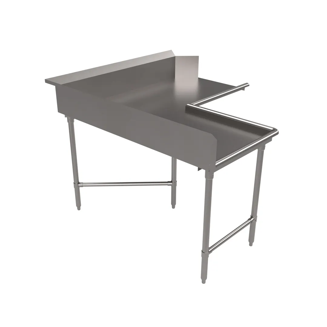 BK Resources BKCDT6-C6096L 60"x96" L-Shaped Corner Dishtable, Clean - 16 Gauge / Left to Right