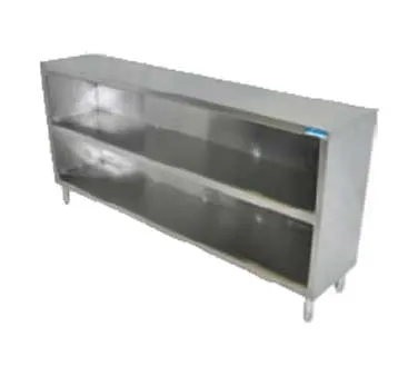 BK Resources BKDC-1548 Open Front Dish Cabinet with Fixed Shelf, 18 Gauge S.Steel Body / 48"x15"