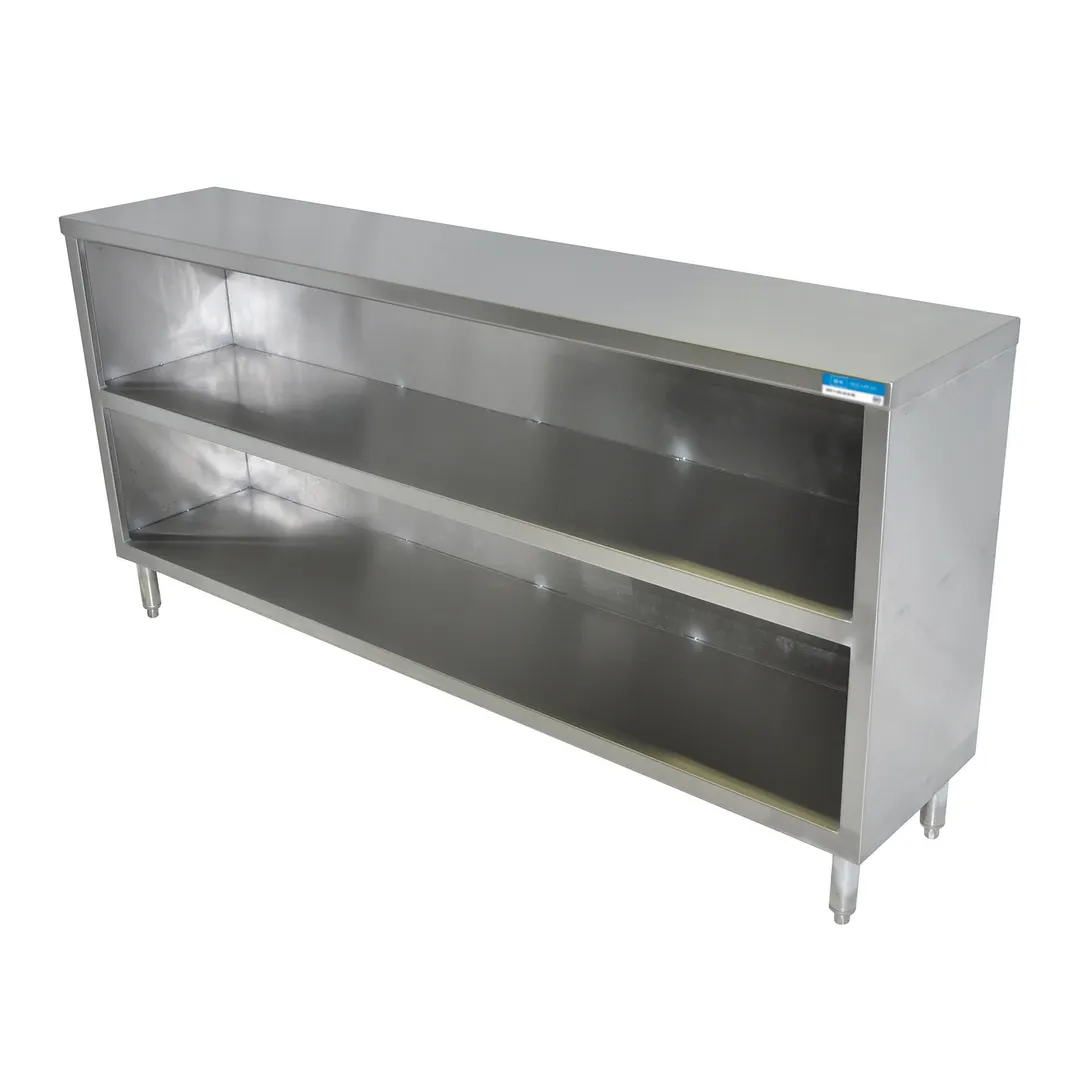 BK Resources BKDC-1836 Open Front Dish Cabinet with Fixed Shelf, 18 Gauge S.Steel Body / 36"x18"