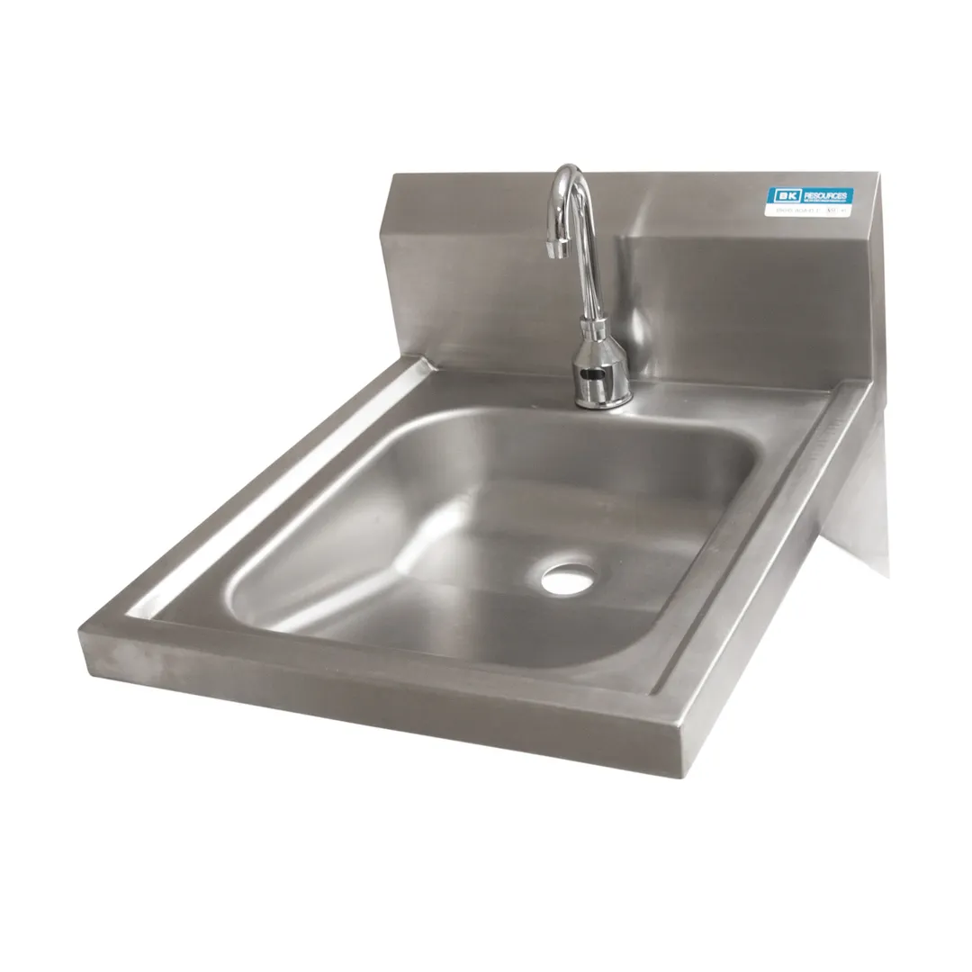 BK Resources BKHS-ADA-D-1-P-G 14" Wall Mounted Hand Sink with e-Faucet - 18 gauge