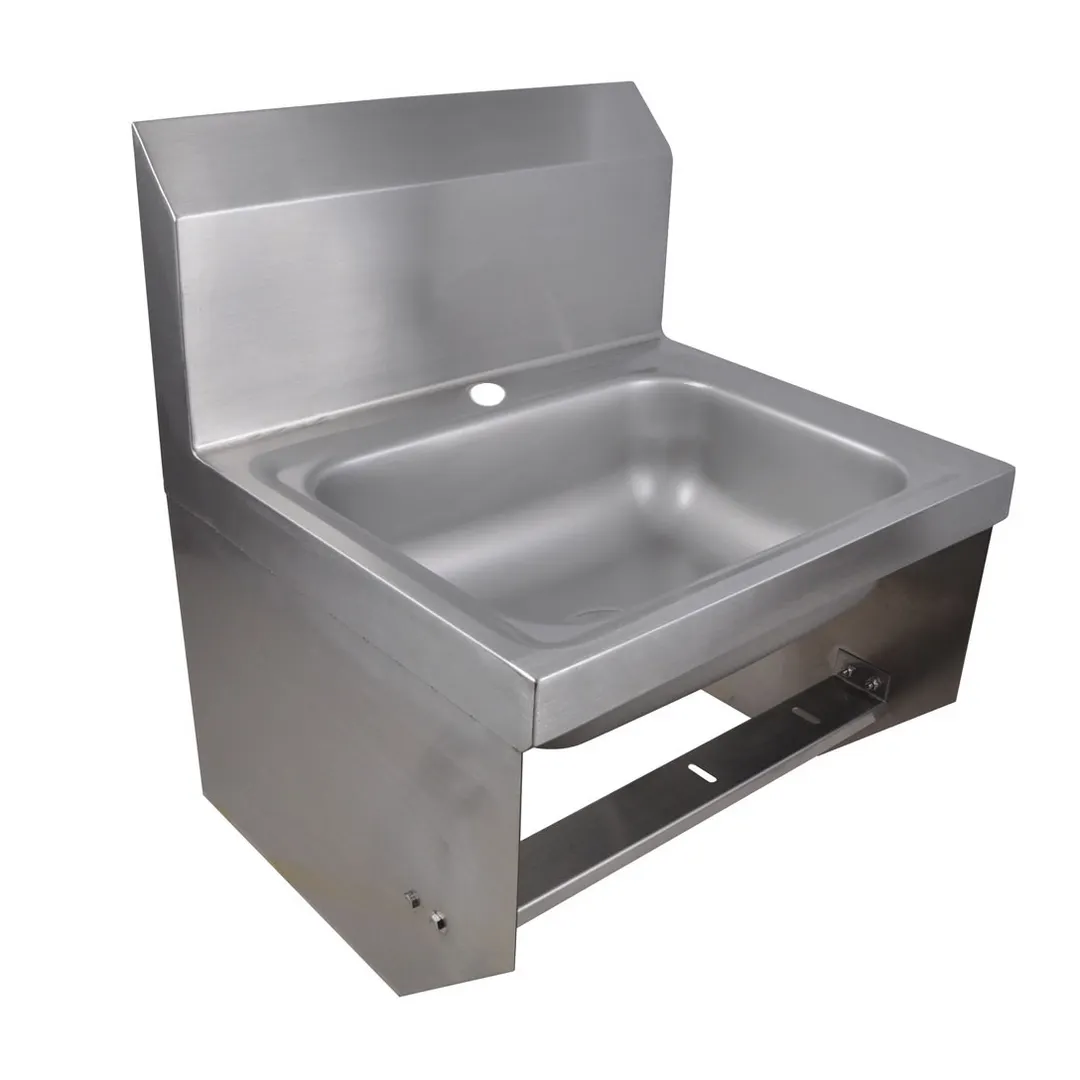 BK Resources BKHS-D-1410-1-BKK 14" Wall Mounted Hand Sink without Faucet / with Knee Valve Bracket