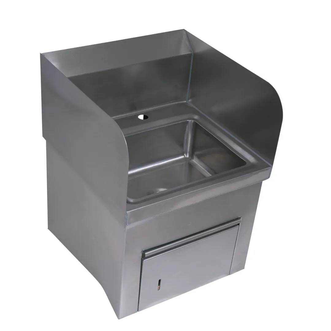 BK Resources BKHS-D-1410-SKTS 14" Wall Mounted Hand Sink without Faucet - with Towel Dispenser