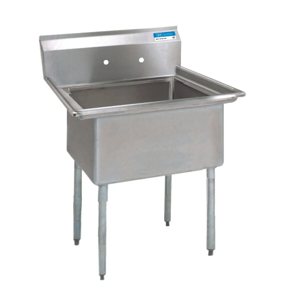 BK Resources BKS-1-15-14 One Compartment Sink, 20"W X 20-13/16"D X 43-3/4"H