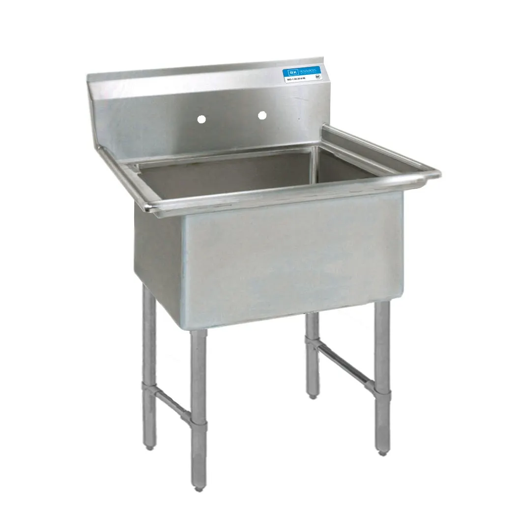 BK Resources BKS-1-15-14S One Compartment Sink, 20"W X 20-13/16"D X 43-3/4"H