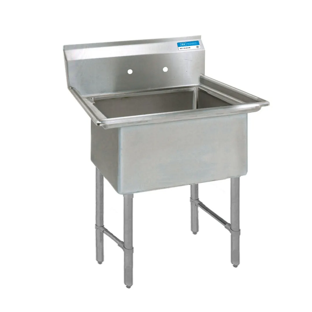 BK Resources BKS-1-1824-14S One Compartment Sink, 23"W X 29-13/16"D X 43-3/4"H