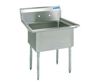 BK Resources BKS-1-20-12 One Compartment Sink, 25"W X 25-13/16"D X 43-3/4"H