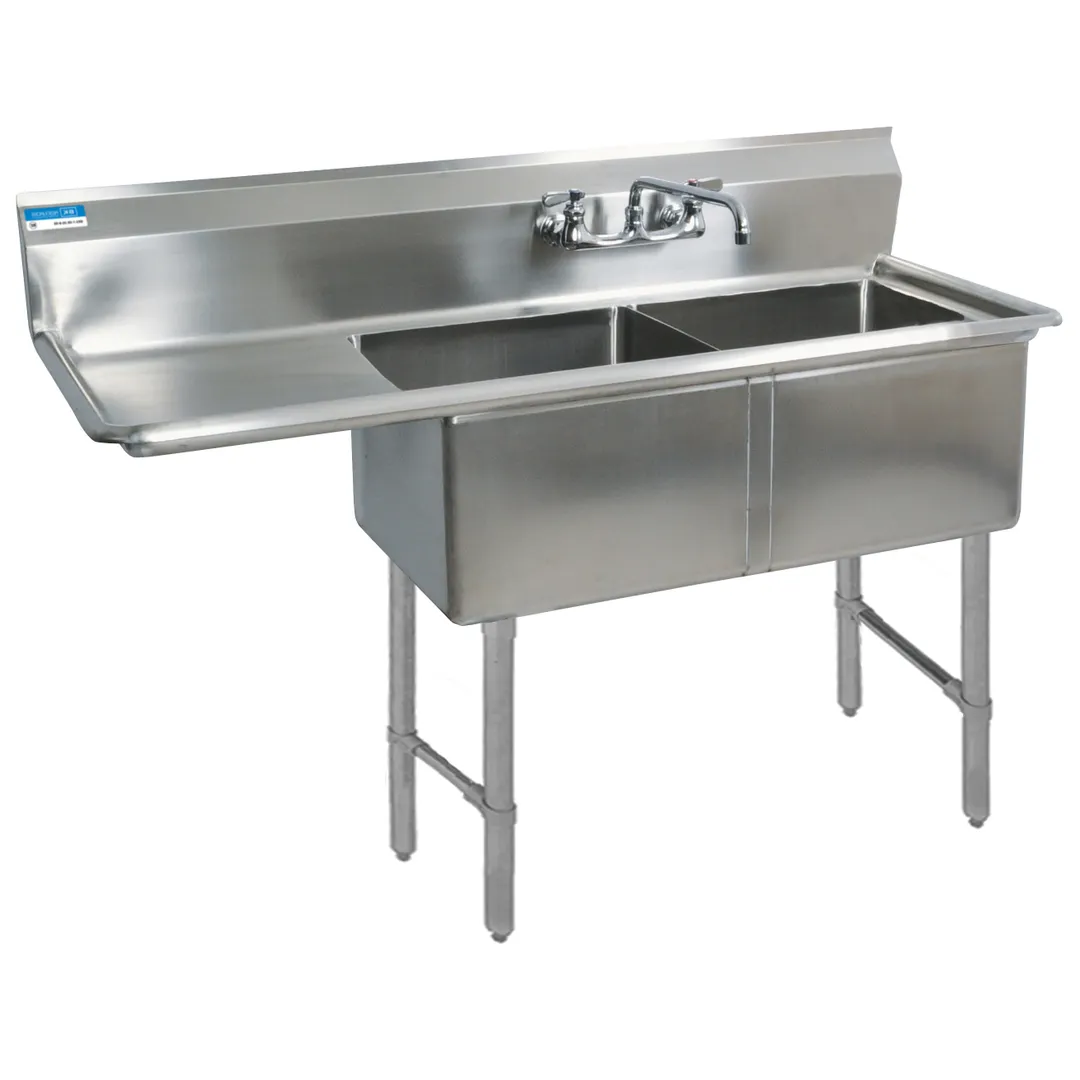 BK Resources BKS-2-18-12-18LS Sink, Two Compartment
