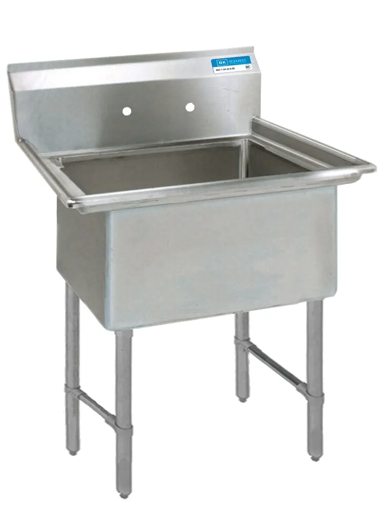 BK Resources BKS6-1-24-14S One Compartment Sink, 29-1/8"W X 29-1/2"D X 44-1/16"H