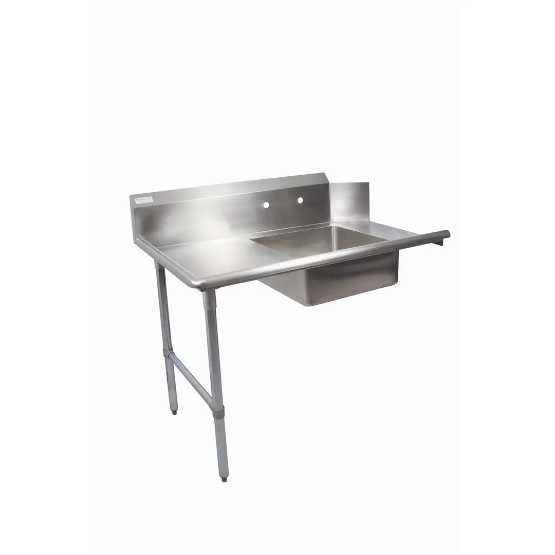 BK Resources BKSDT6-36-L-SS 36" Straight Soiled Dishtable w/ Left Table, Pre-Rinse Sink, 10" Backsplash