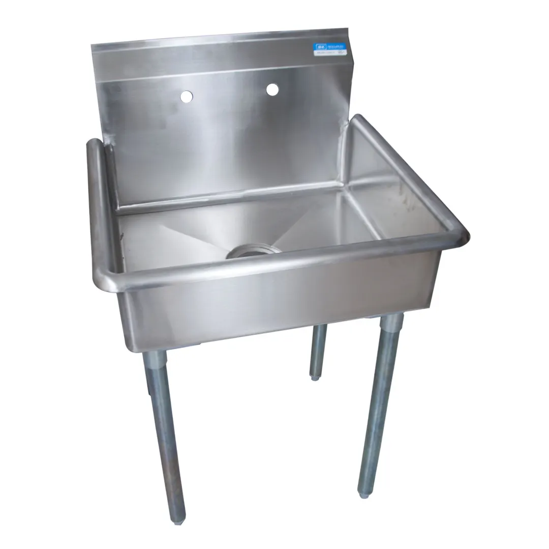 BK Resources BKUS6-1-2421-8 One Compartment Sink, 27"W X 24-1/2"D X 41-1/4"H