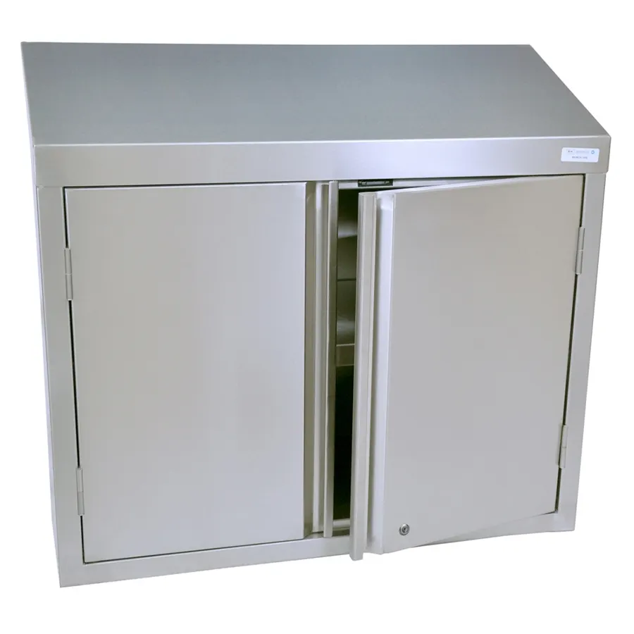 BK Resources BKWCH-1536HL 36" Stainless Steel Enclosed Wall Mounted Cabinet, Hinged Doors w/ Lock