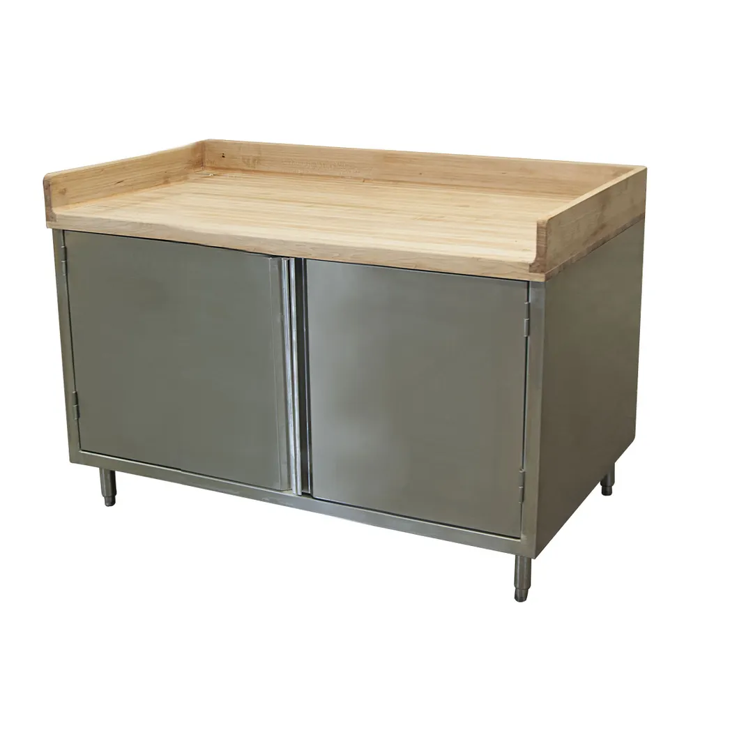 BK Resources CMBT-3060H Chef Table, Cabinet Base with Hinged Doors