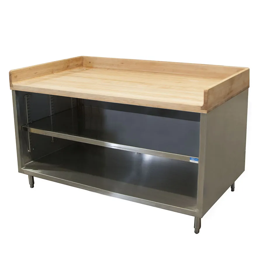 BK Resources CMBT-3648 Chef Table, Cabinet Base with Open Front