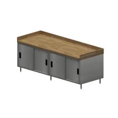 BK Resources CMBT-3696S Chef Table, Cabinet Base with Sliding Doors