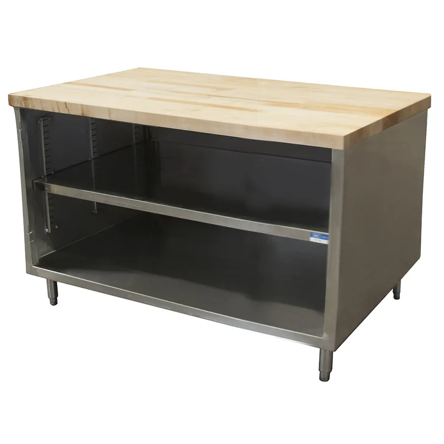 BK Resources CMT-3660 Chef Table, Cabinet Base with Open Front