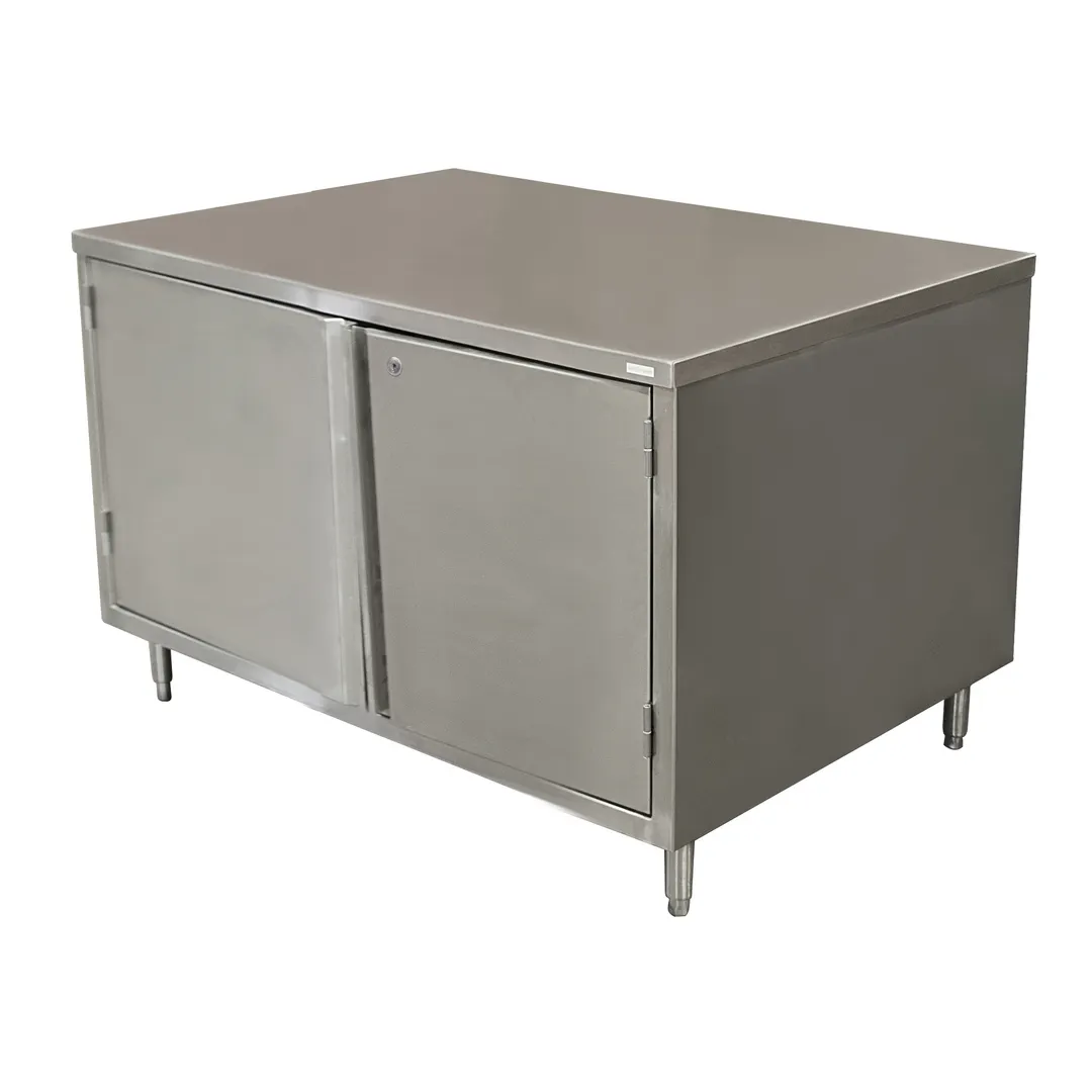 BK Resources CST-2460HL 60" Cabinet Base Hinged Doors Work Table with Lock