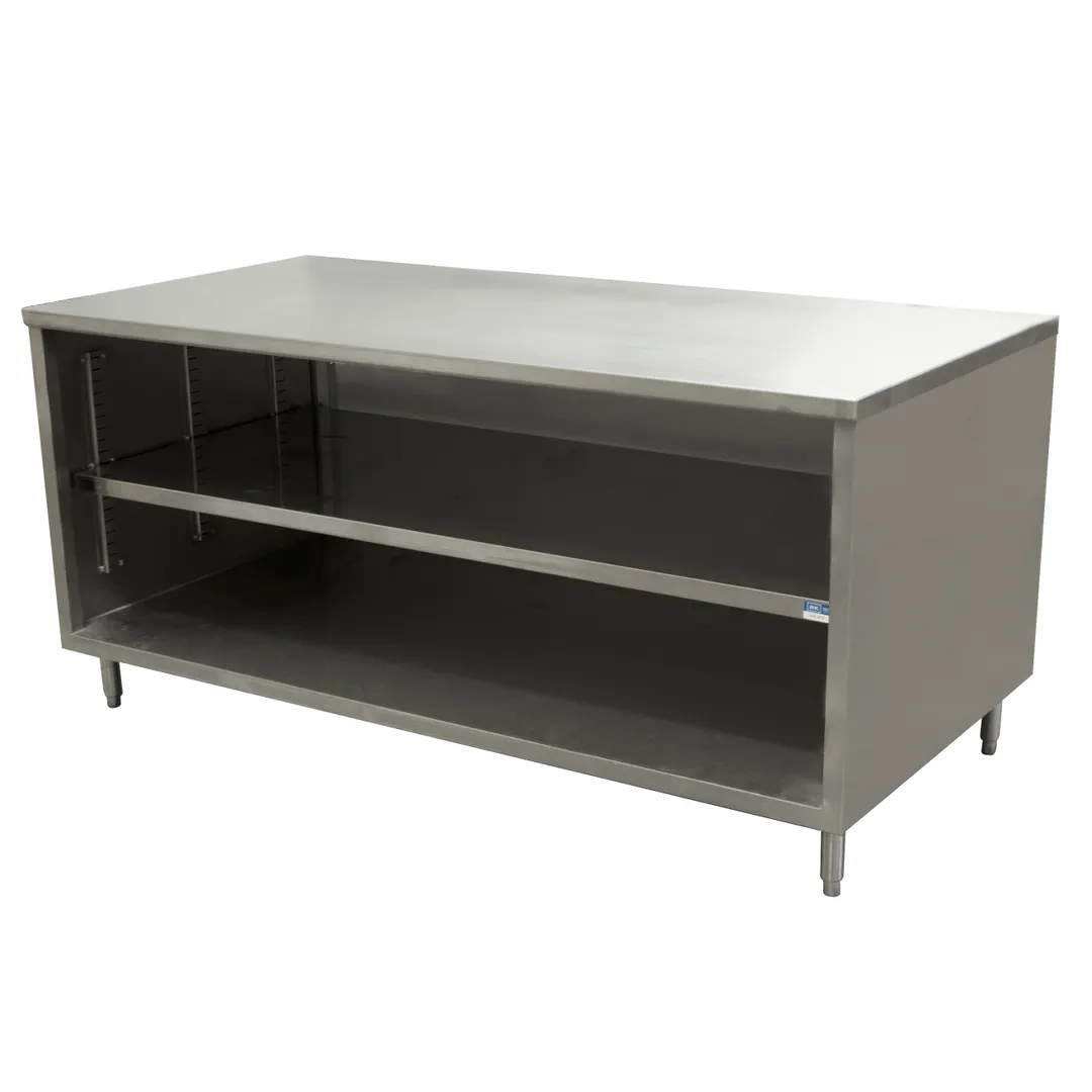 BK Resources CST-2472 Cabinet Base Open Front Work Table, 72"W x 24"D - Square / Flat Edge