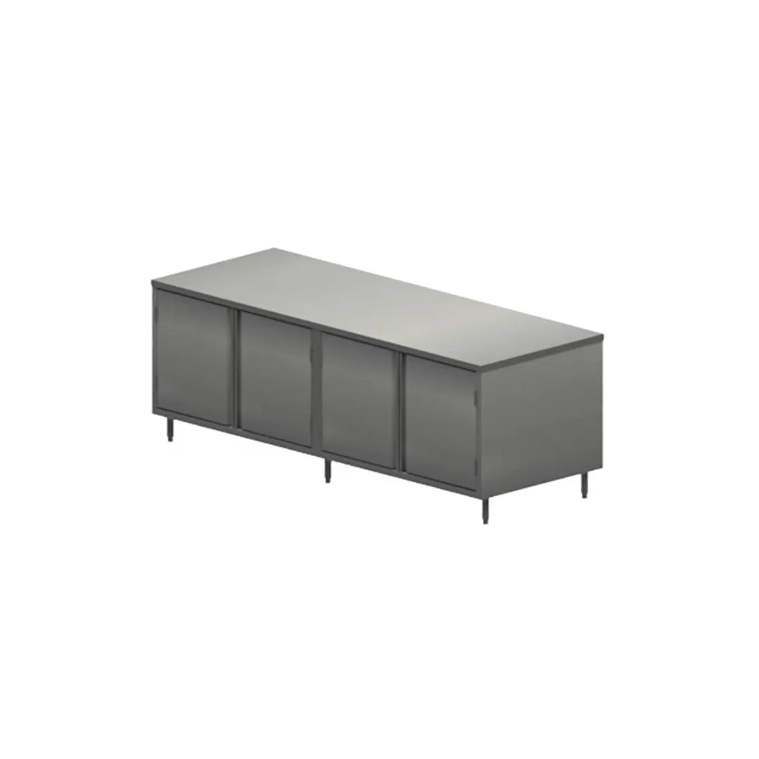 BK Resources CST-30120H 120" Cabinet Base Hinged Doors Work Table with 4 Doors