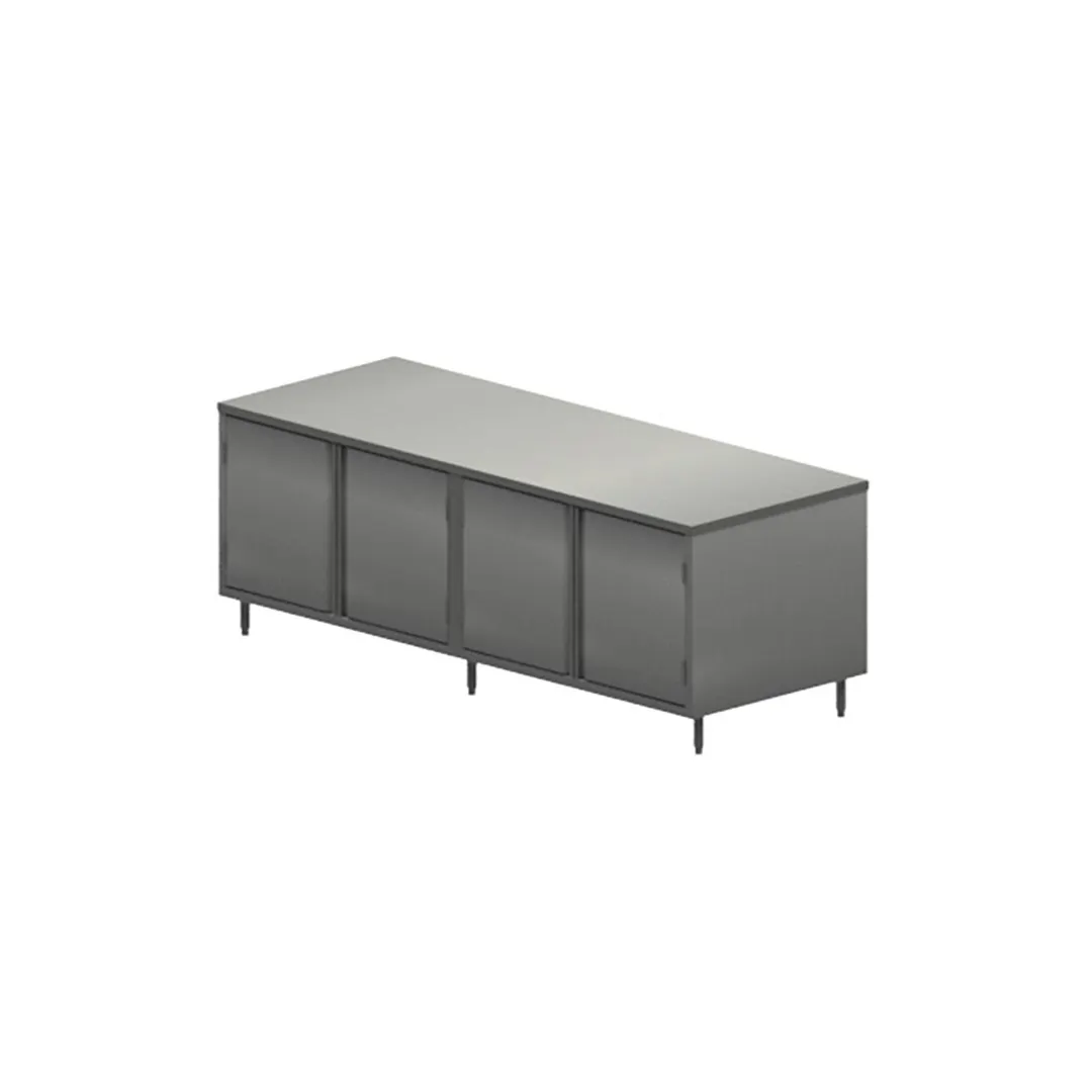 BK Resources CST-3084H2 84" Cabinet Base Dual Access Hinged Doors Work Table
