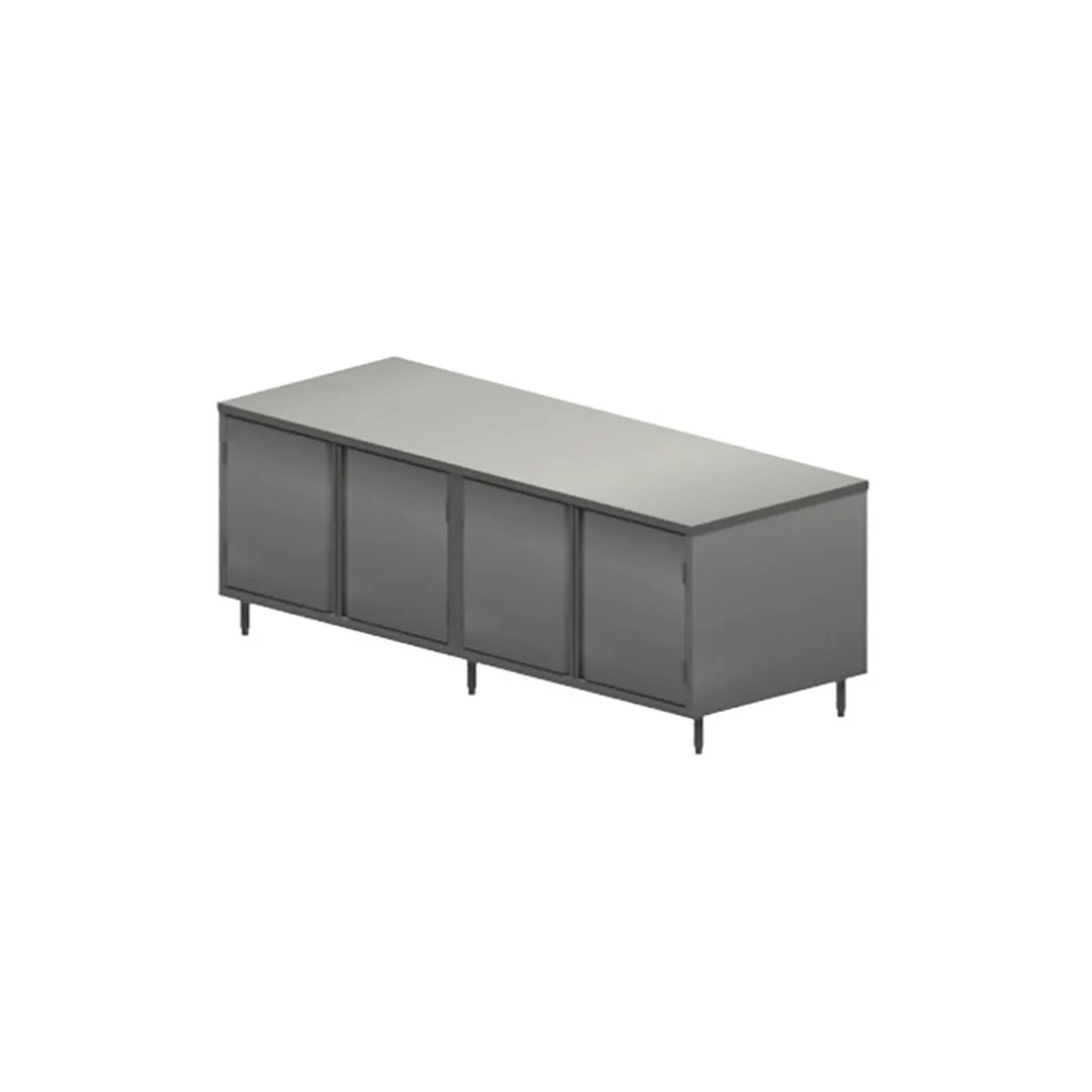 BK Resources CST-3084HL2 84" Cabinet Base Dual Access Hinged Doors Work Table w/ (2) 4 Doors & Lock