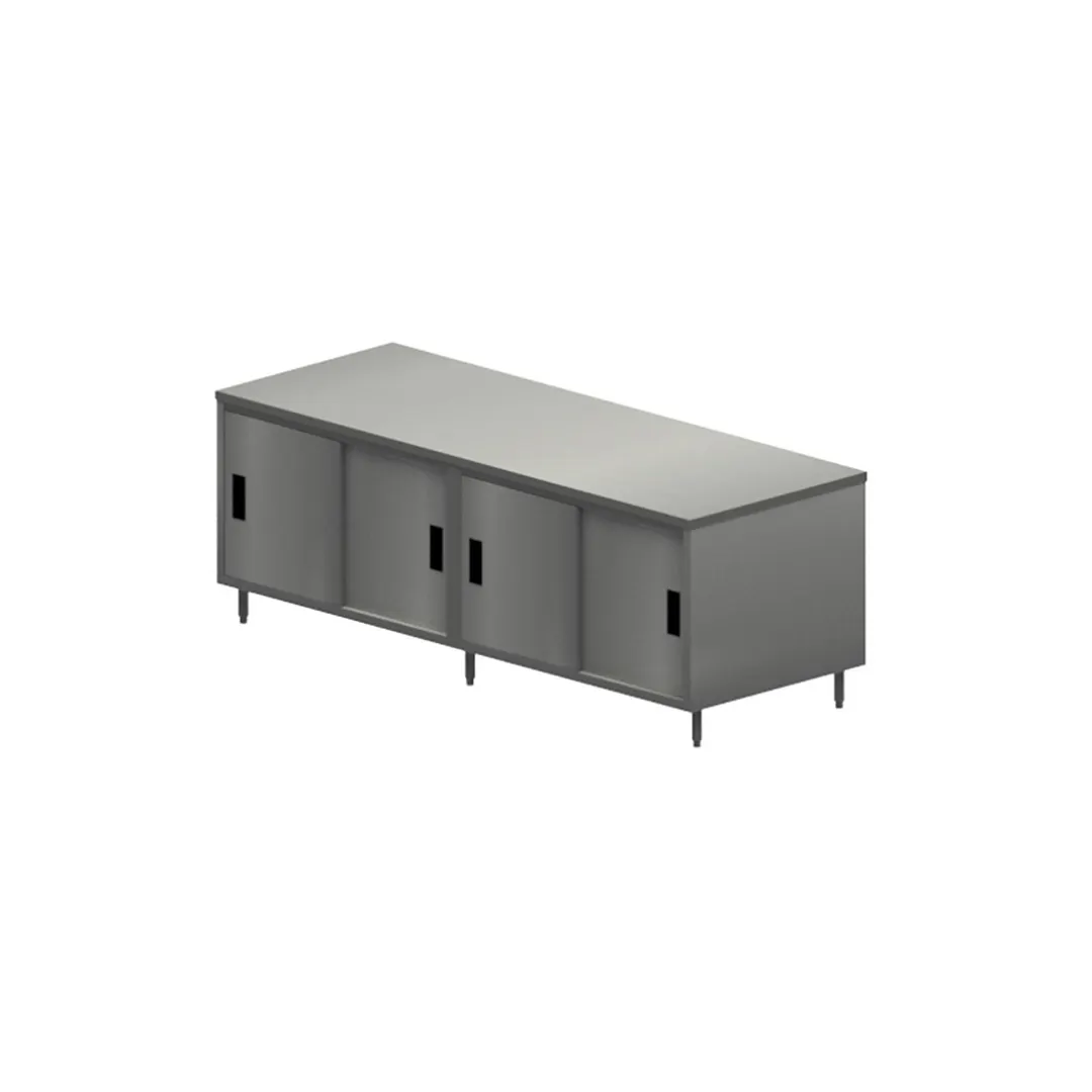 BK Resources CST-3084S2 Chef Table with Sliding Doors, Doors On Both Sides / 84"W x 30"D