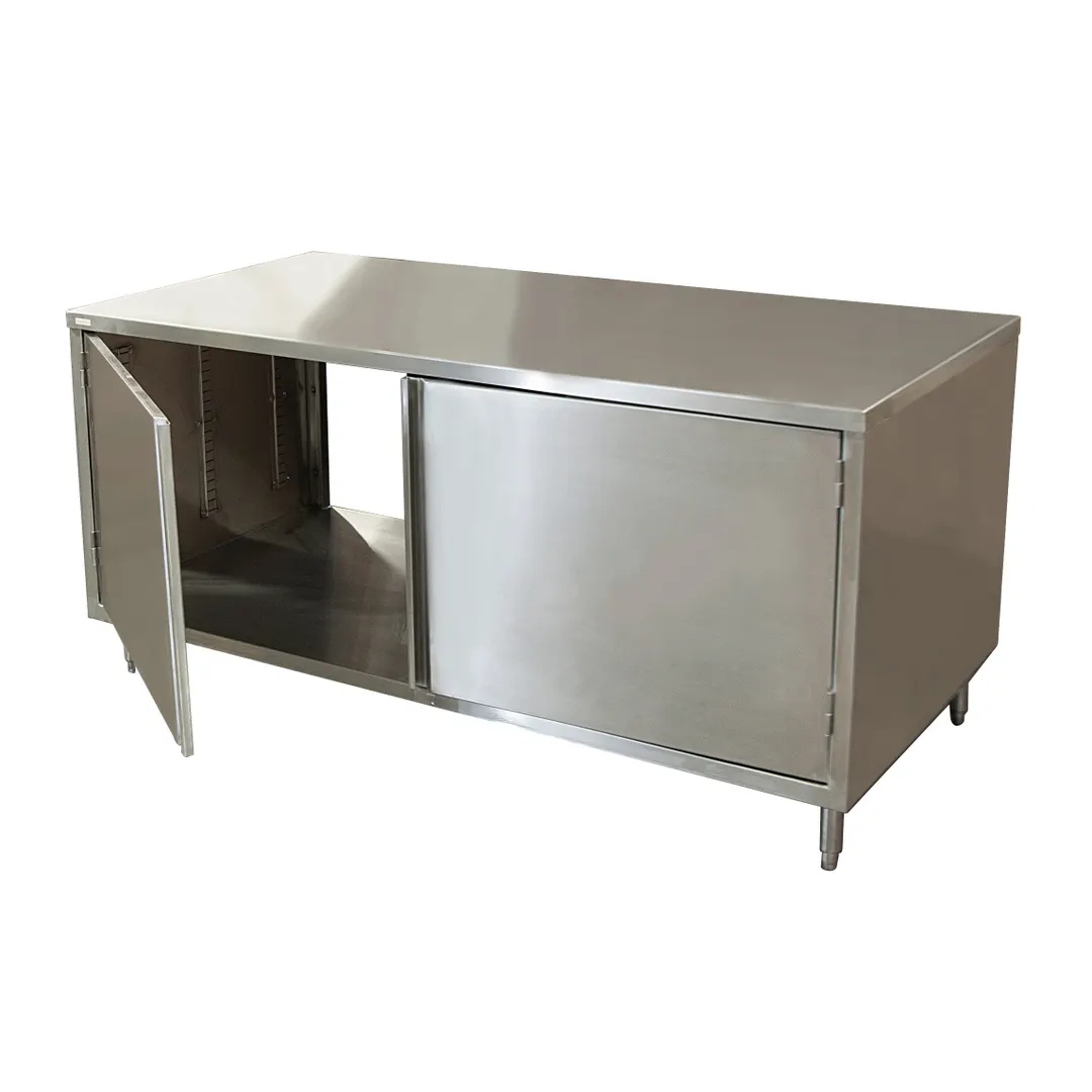 BK Resources CST-3672H2 72" Cabinet Base Dual Access Hinged Doors Work Table
