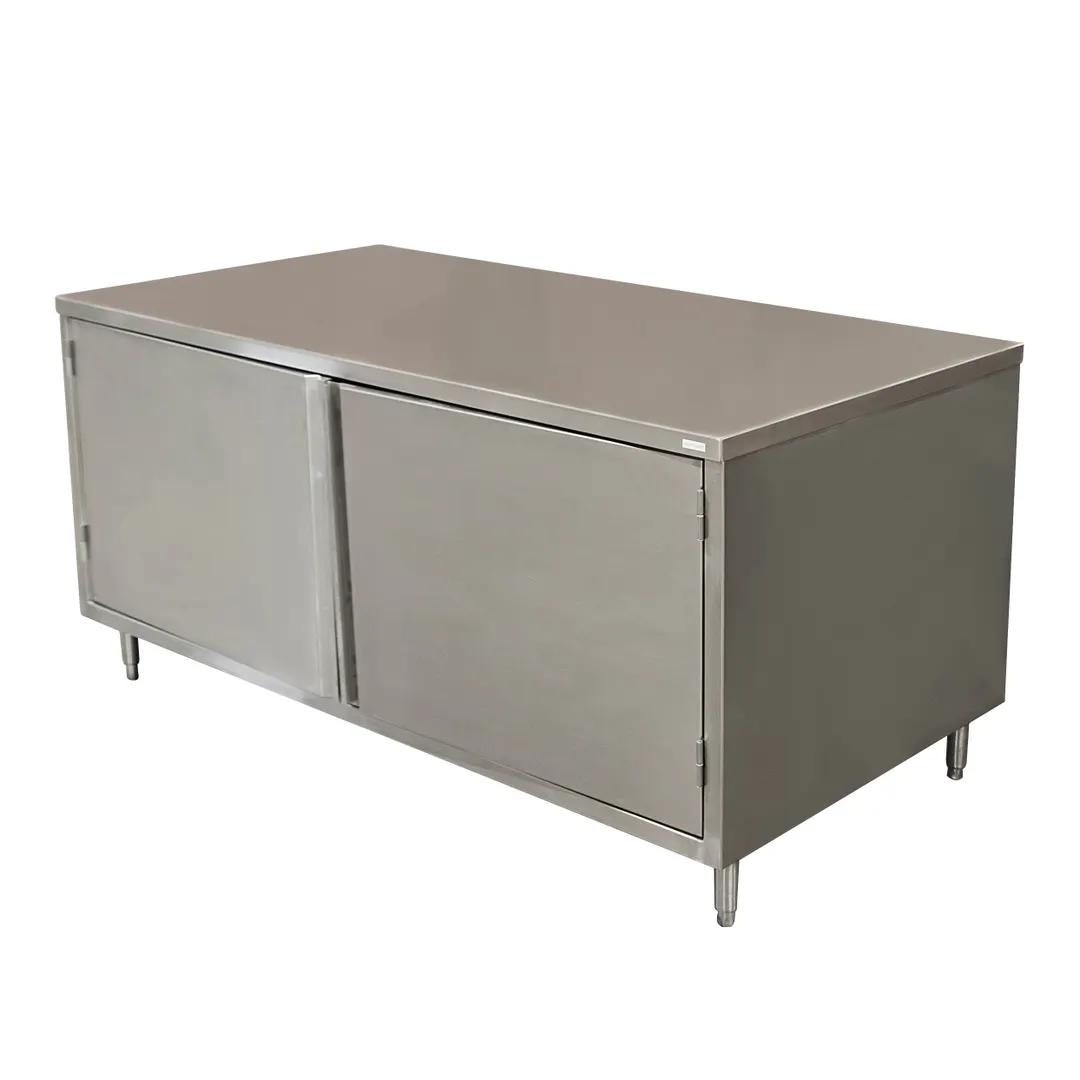 BK Resources CST-3684H 84" Cabinet Base Hinged Doors Work Table