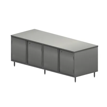 BK Resources CST-3696HL 96" Cabinet Base Hinged Doors Work Table with 4 Hinged Doors & Locks