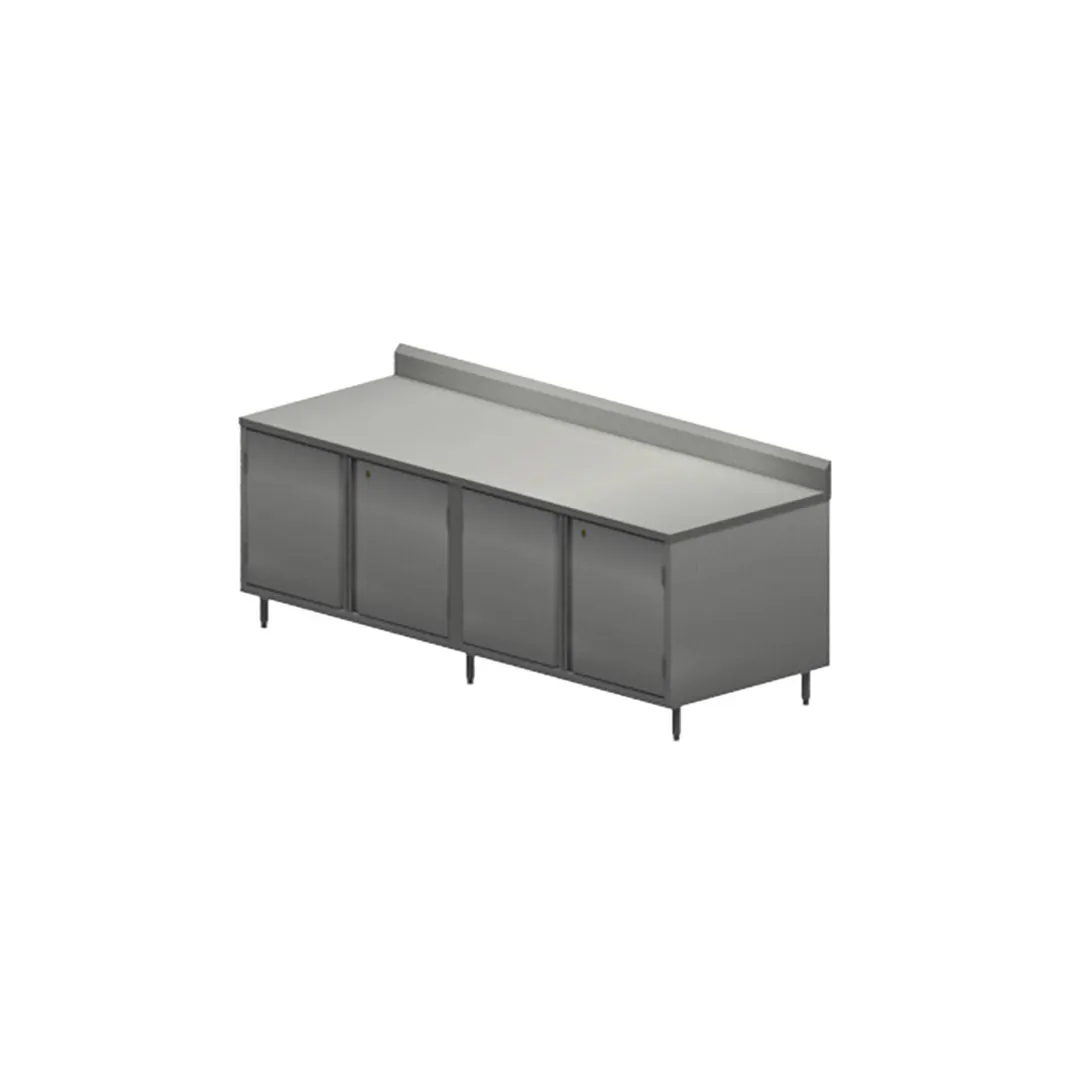 BK Resources CSTR5-30120HL 120" Chef Table, Cabinet Base with 4 Hinged Doors & Locks