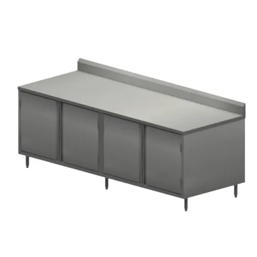 BK Resources CSTR5-3096H 96" Work Table, Cabinet Base with 4 Hinged Doors