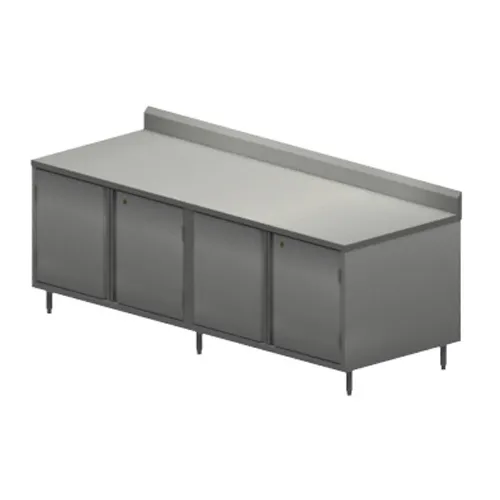 BK Resources CSTR5-3096HL 96" Work Table, Cabinet Base with 4 Hinged Doors & Locks