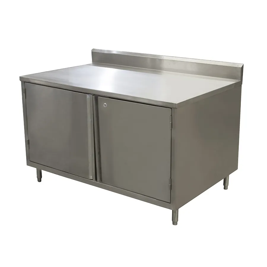 BK Resources CSTR5-3648HL 48" Work Table, Cabinet Base with Hinged Doors & Locks