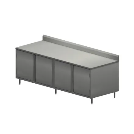 BK Resources CSTR5-3696H 96" Work Table, Cabinet Base with Hinged Doors