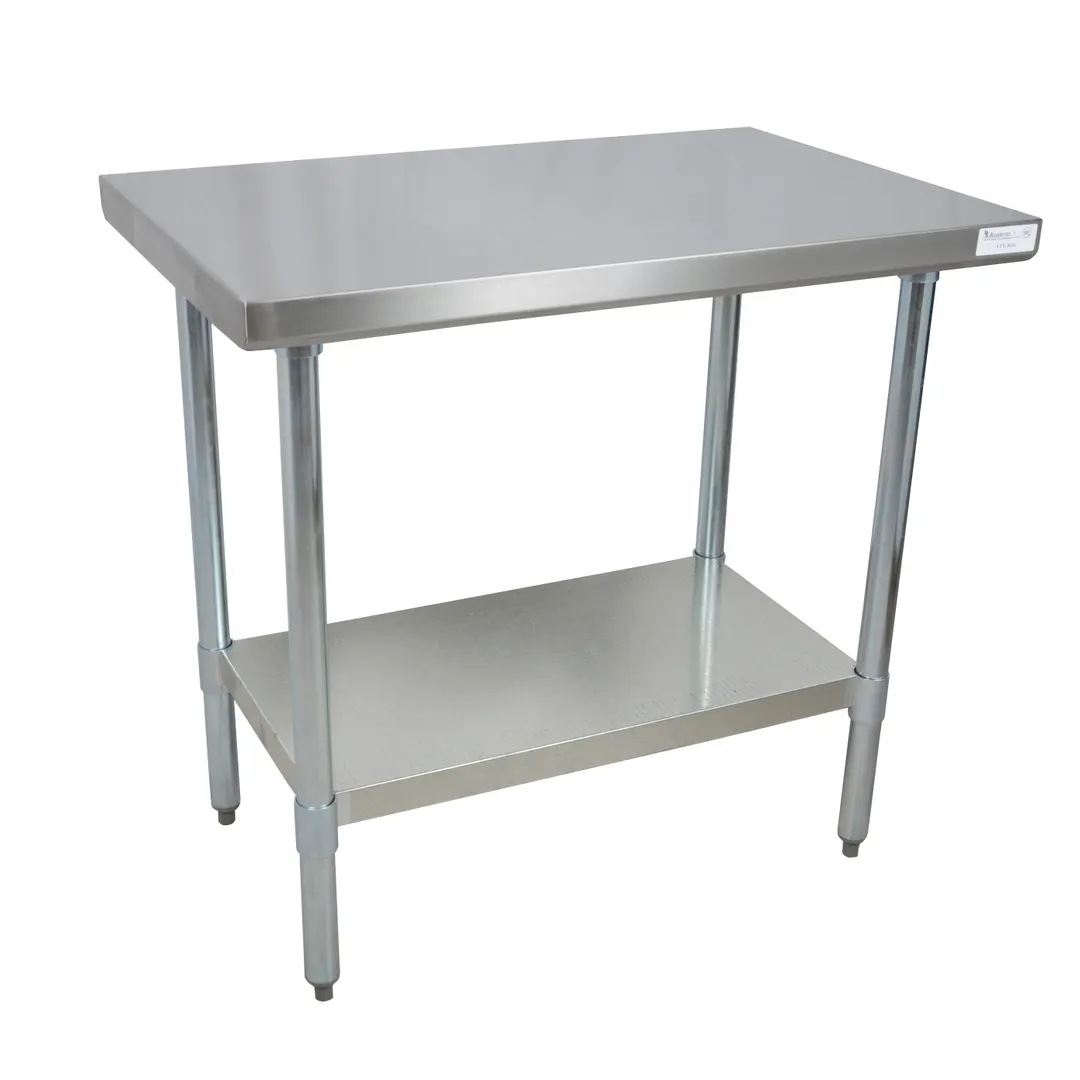 BK Resources CVT-3636 36" Open Base Work Table with Undershelf - Without Backsplash / 16 Gauge Top