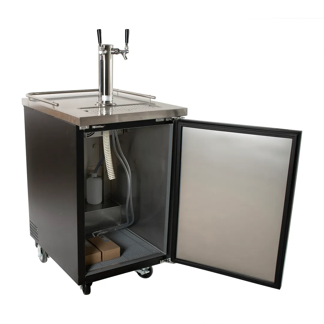 BK Resources DBC-11-24 Kegerator Beer Dispenser, 24" Double Tap, 4" Casters, 33-41°F, ETL Certified