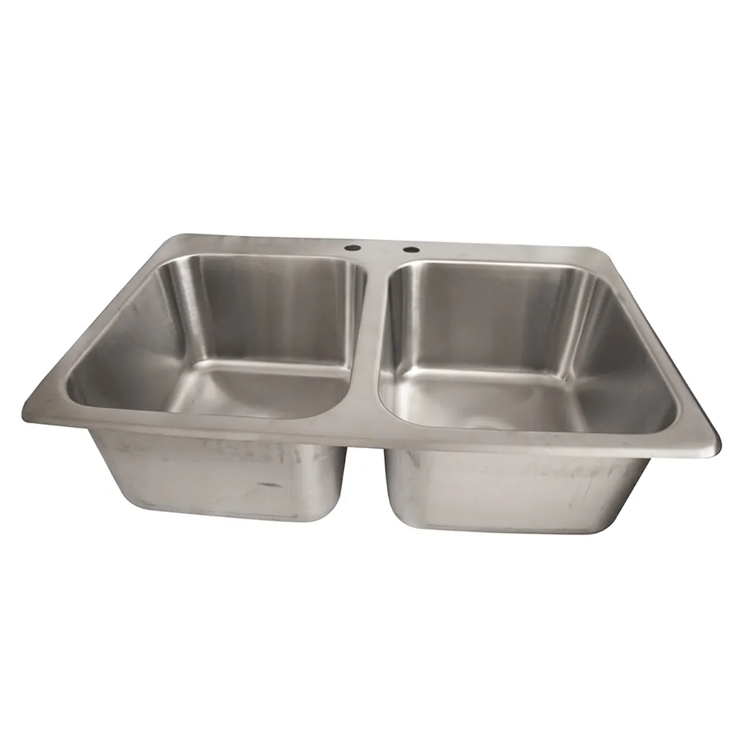 BK Resources DDI2-14161024 Drop-In Sink, Two Compartment