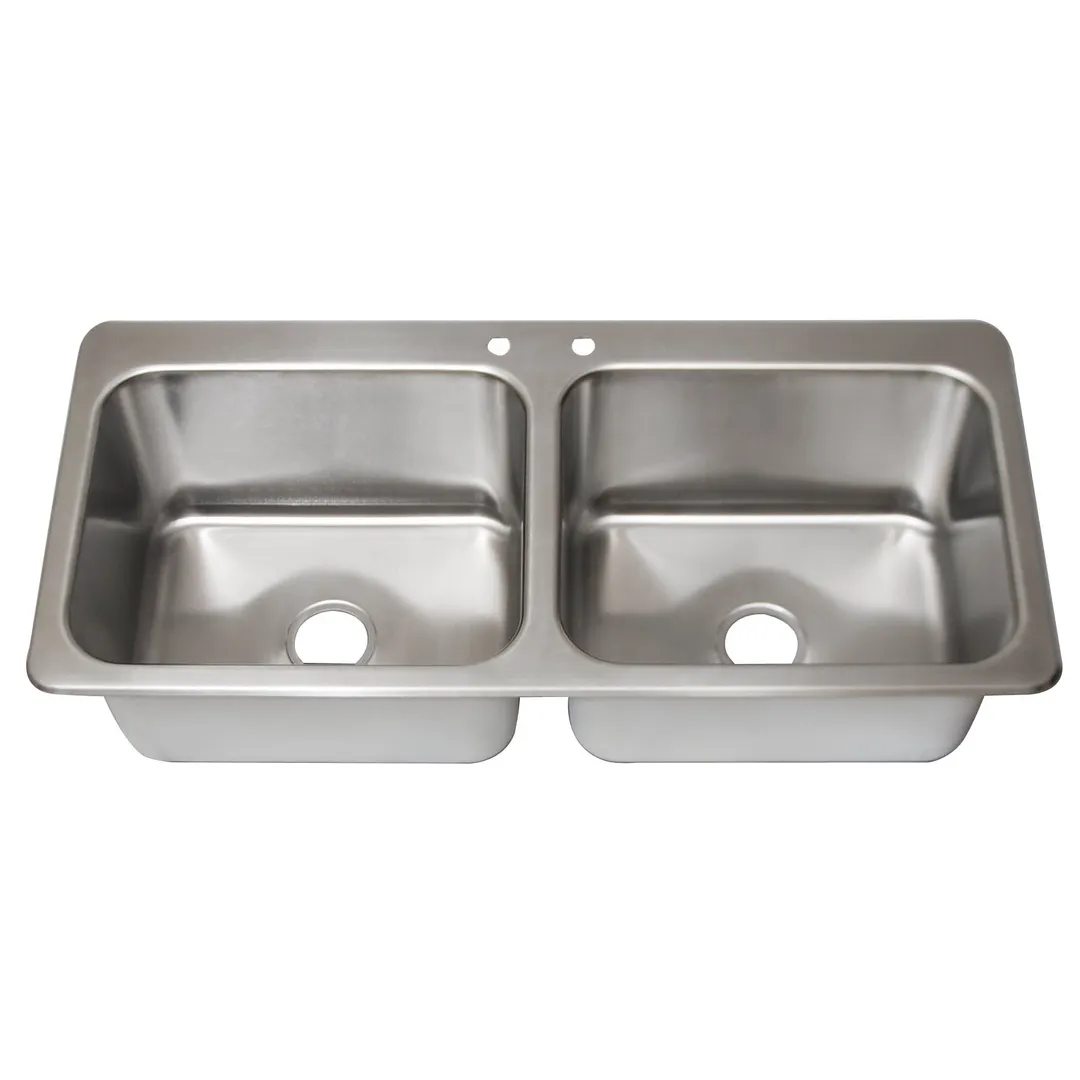 BK Resources DDI2-20161224-P-G Drop-In Sink, Two Compartment