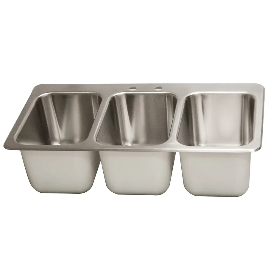 BK Resources DDI3-10141024-P-G Drop-In Sink, Three Compartment